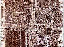 Vista microscpica del microprocesador 8088 de Intel